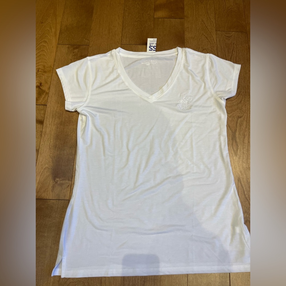 Beverly Hills Polo Club Classic White V-Neck Tee